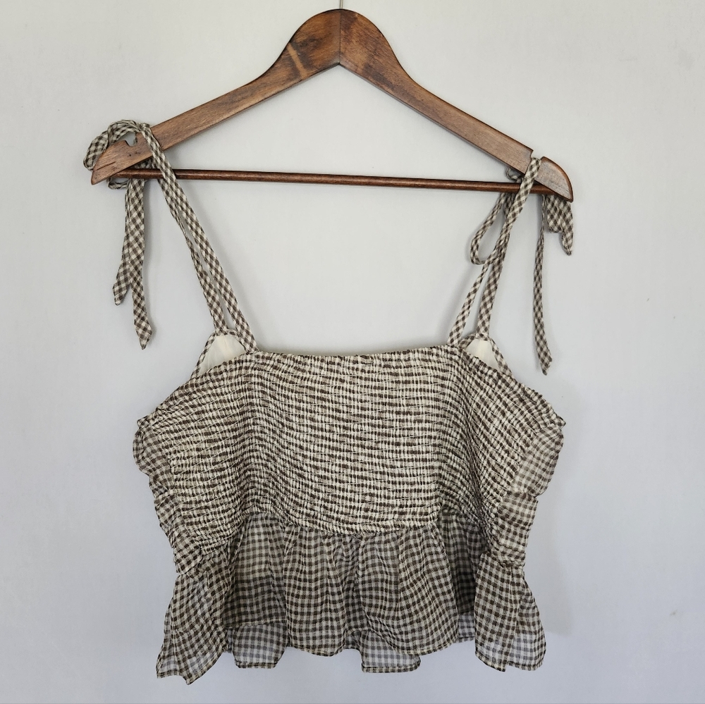 American Eagle Gingham Babyboll Tank Size L - Picture 6 of 6
